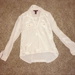 White House Black Market - Cream Silk Blouse